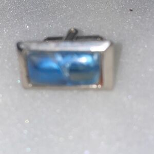 Replacement Lost SINGLE‎ Vintage Cuff Link Blue Stone & Silver